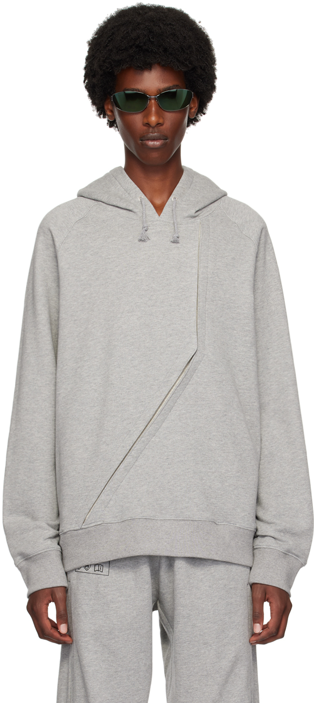 【関税込み】Olly Shinder グレー スプリット フーディ Olly Shinder Split Hoodie | Grey | FARFETCH GE