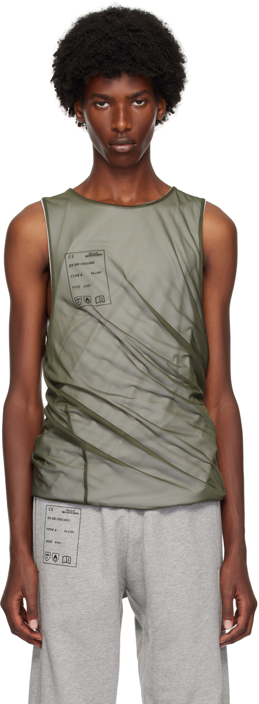 Green Twisted Tank Top by Olly Shinder on Sale