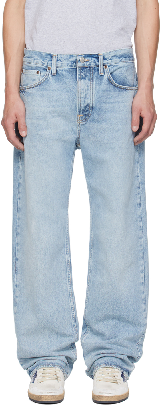 Shop Nudie Jeans Blue Tuff Tony Jeans In Travelling Light