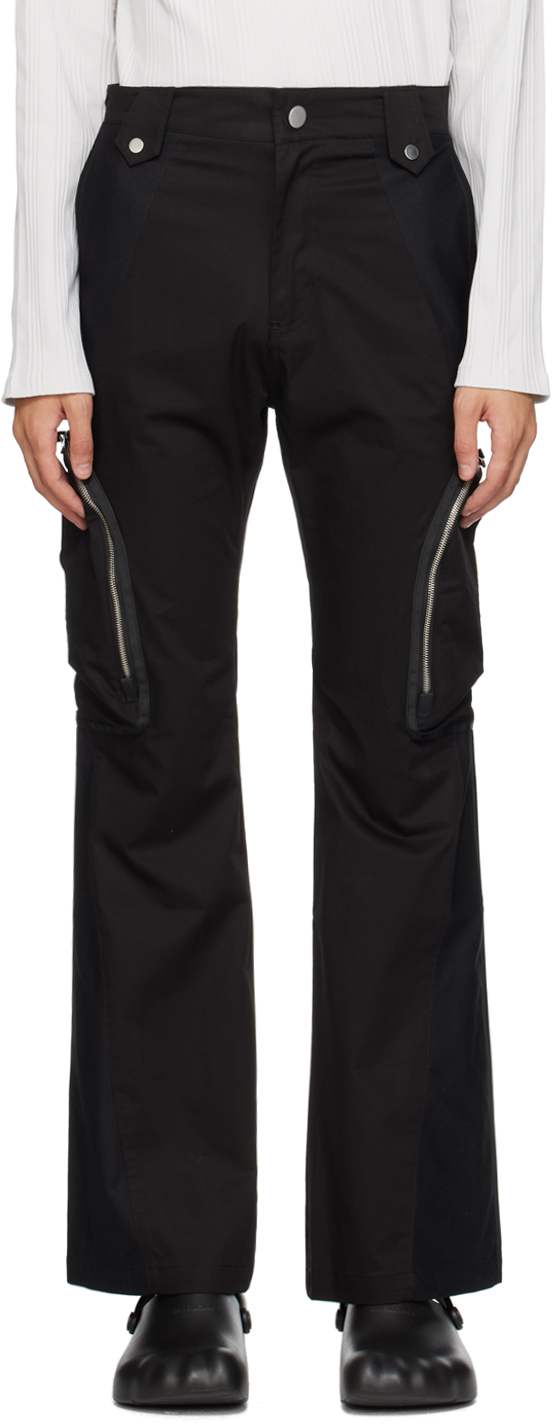 Shop Fffpostalservice Black Paneled Cargo Pants