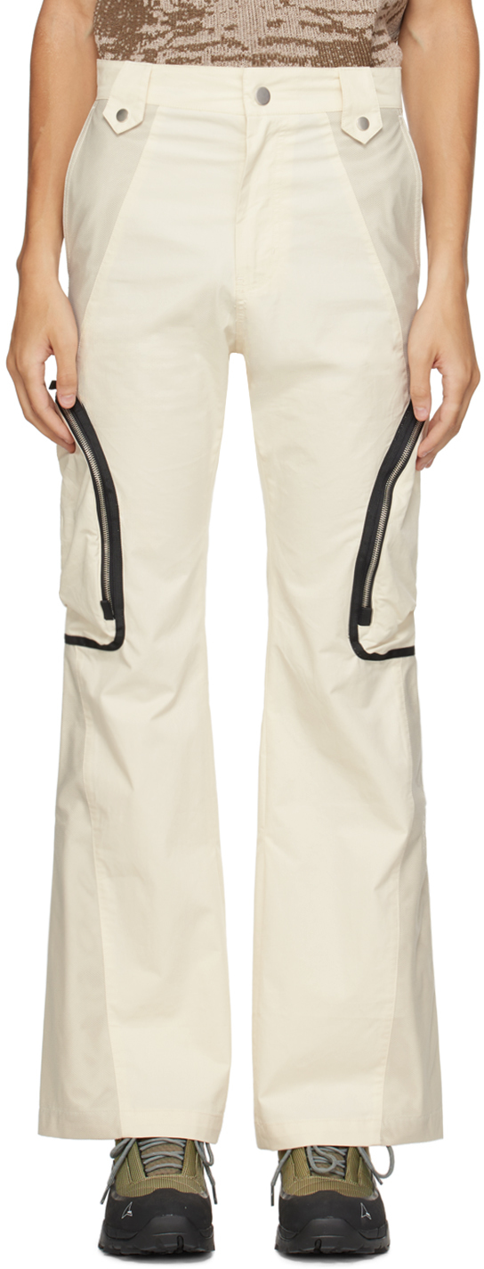 Shop Fffpostalservice Off-white Paneled Cargo Pants