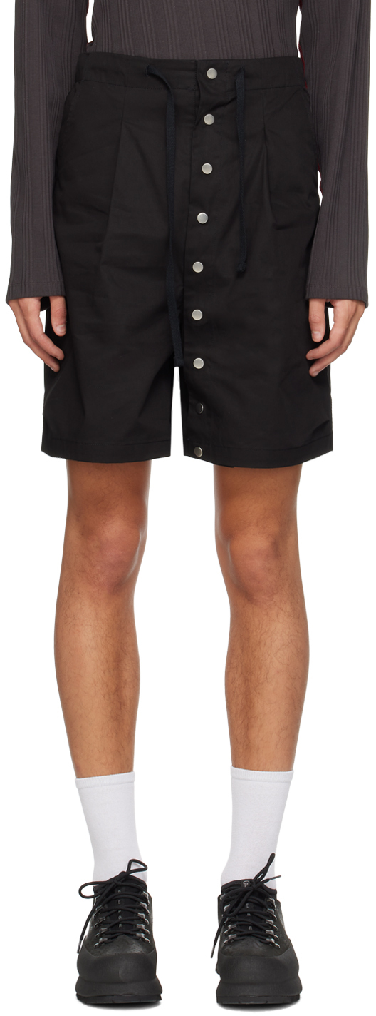 Shop Fffpostalservice Black Press-stud Shorts