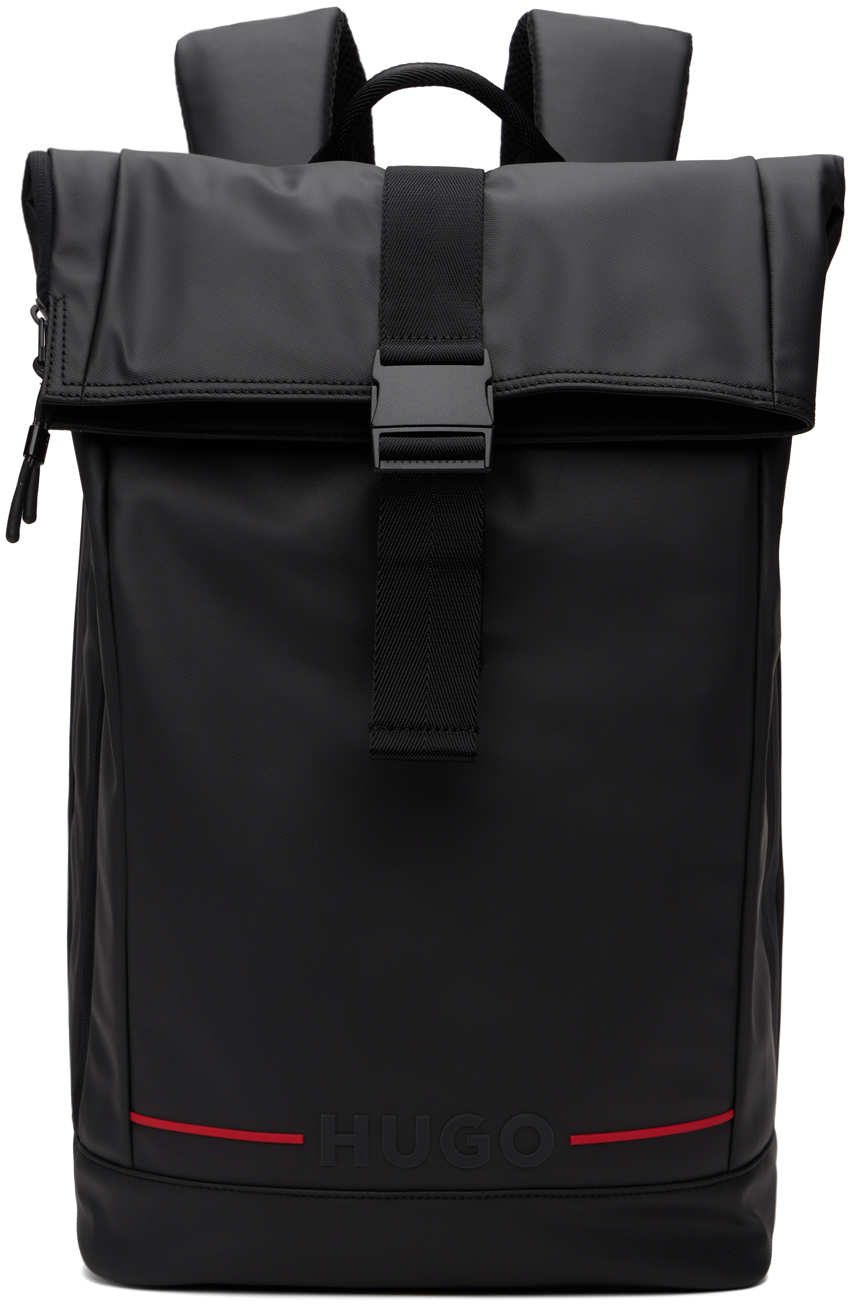 Black Roll Top Backpack