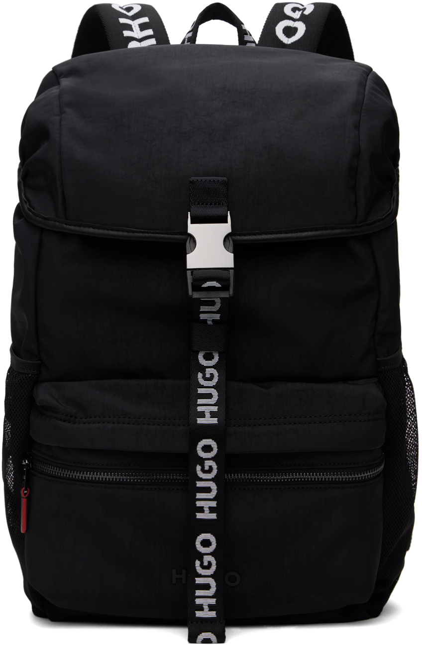 Black Logo Webbing Backpack