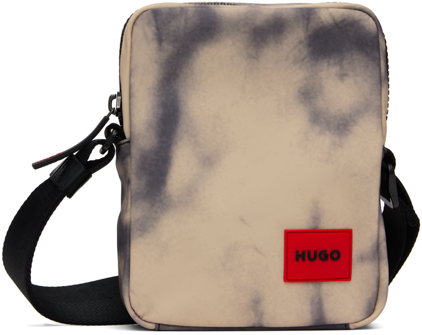 Shop Hugo Beige & Black Graphic Bag In 210-medium Brown