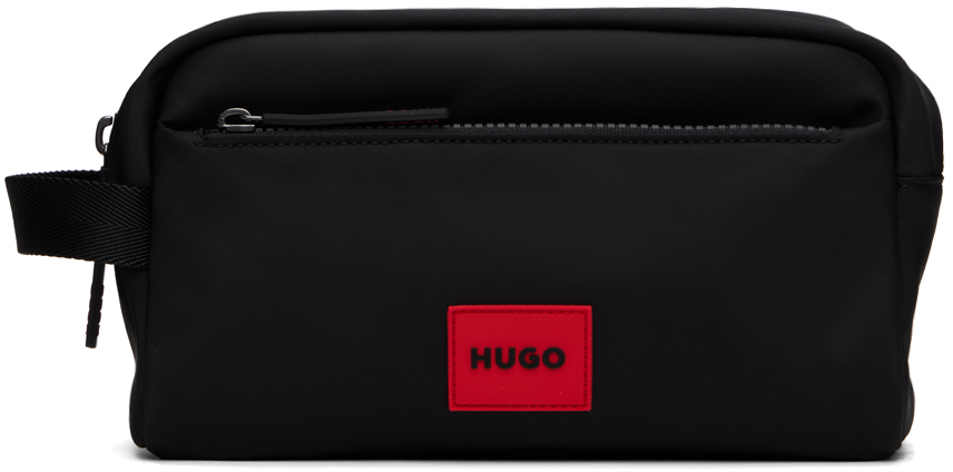 Black Logo Patch Vanity Pouch