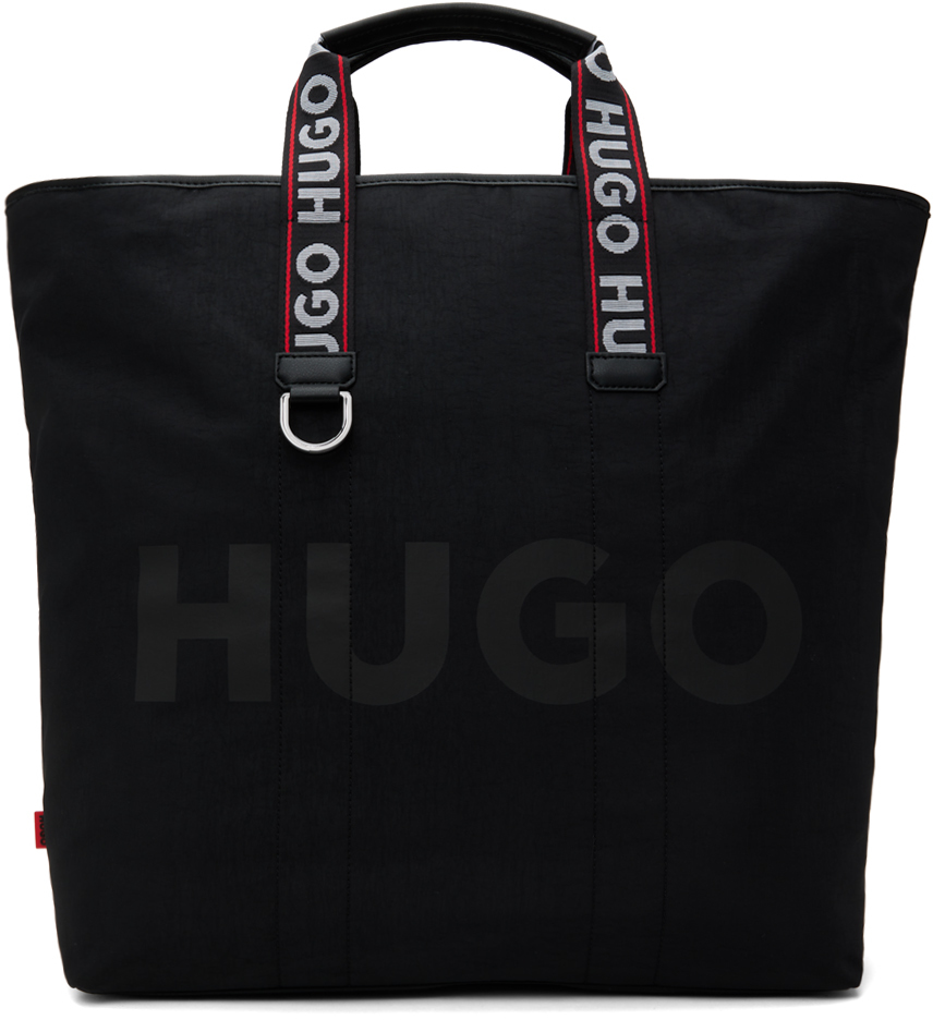 Black Logo-Printed Tote