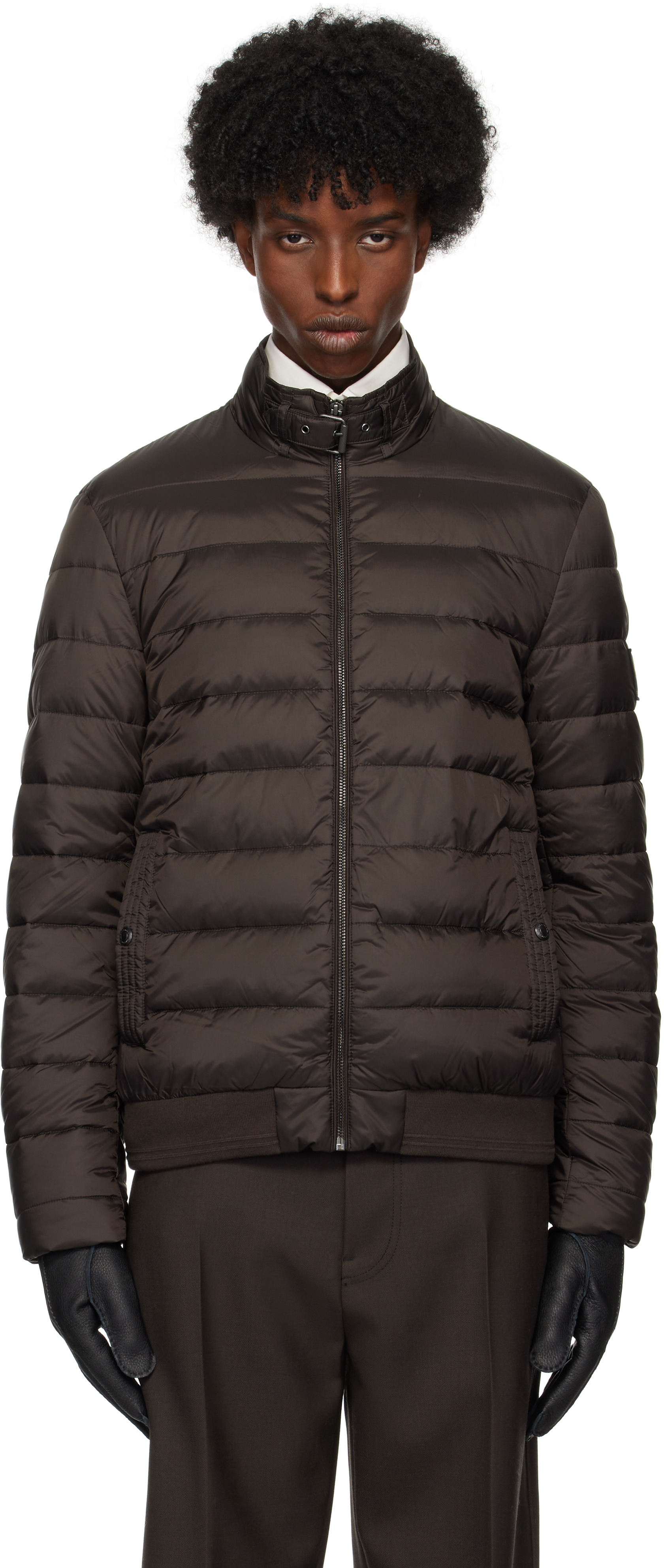 Brown Circuit Down Jacket