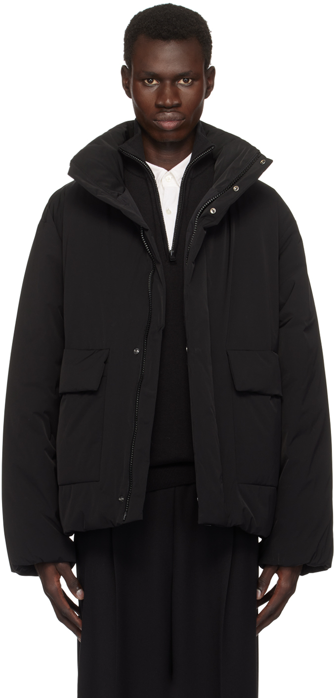 Black Water-Repellent Down Jacket