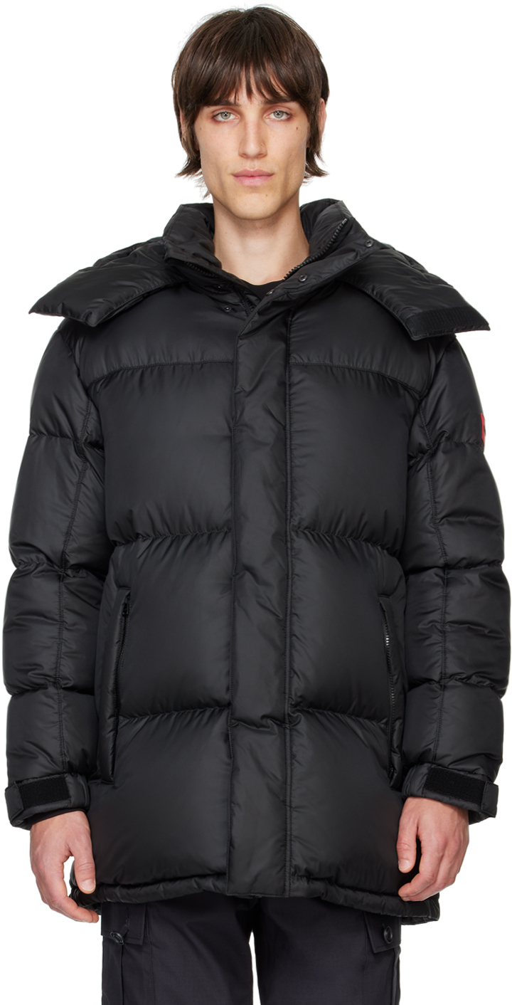 Shop Hugo Black Water-repellent Down Jacket In 001-black