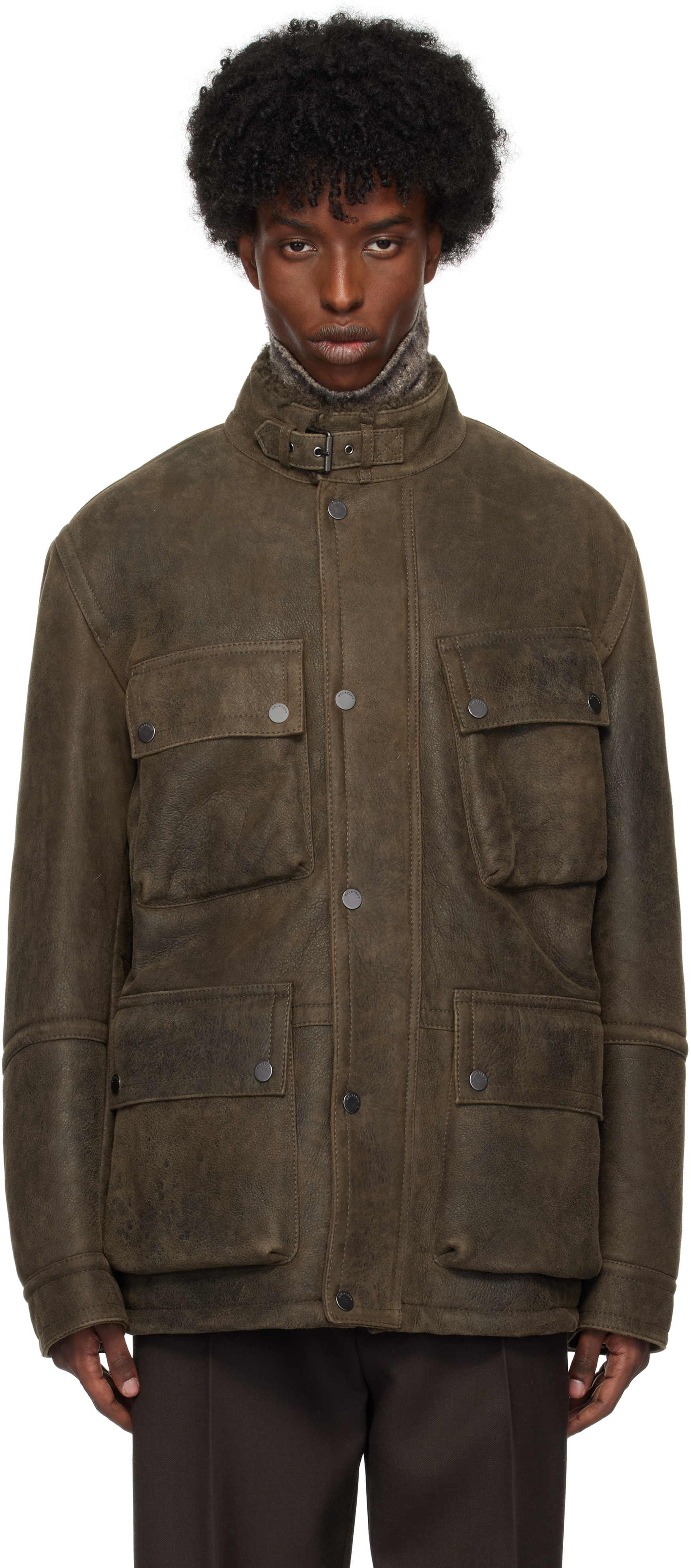 Brown Trialmaster Tribute Shearling Jacket