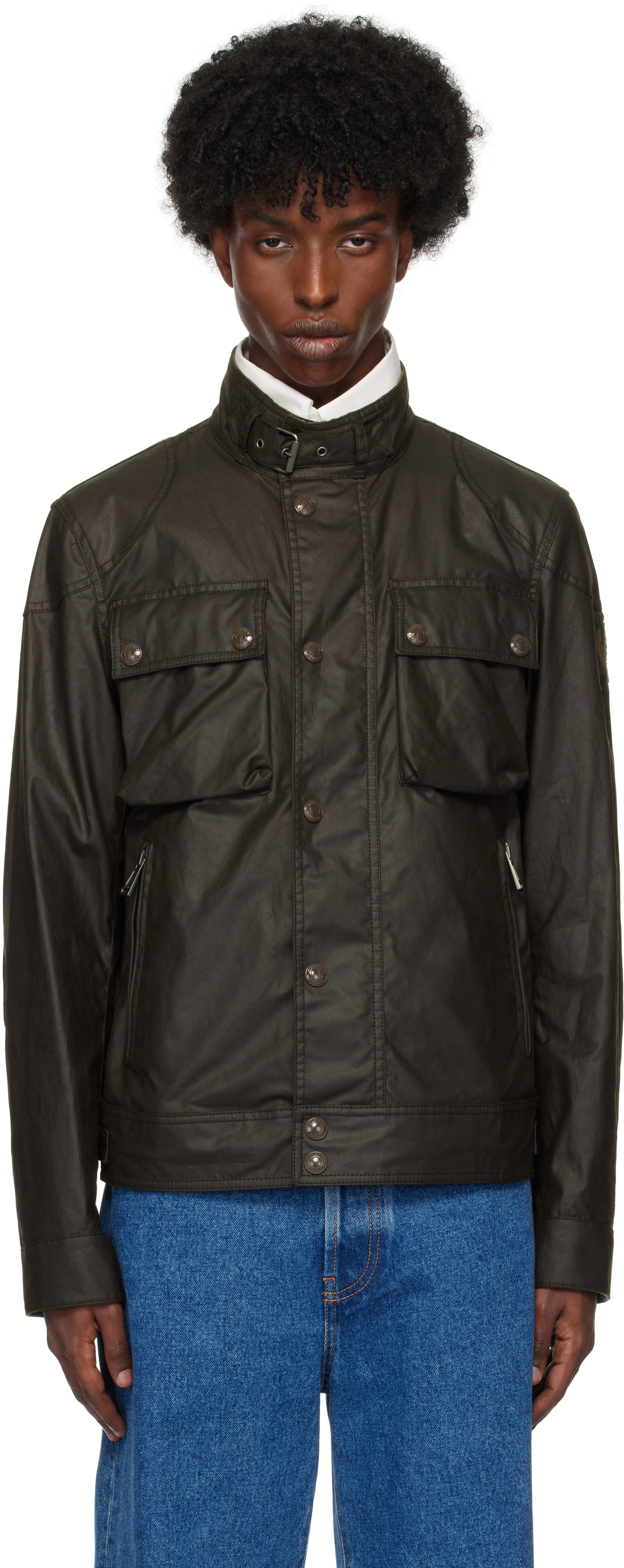 Brown Water-Repellent Racemaster Jacket