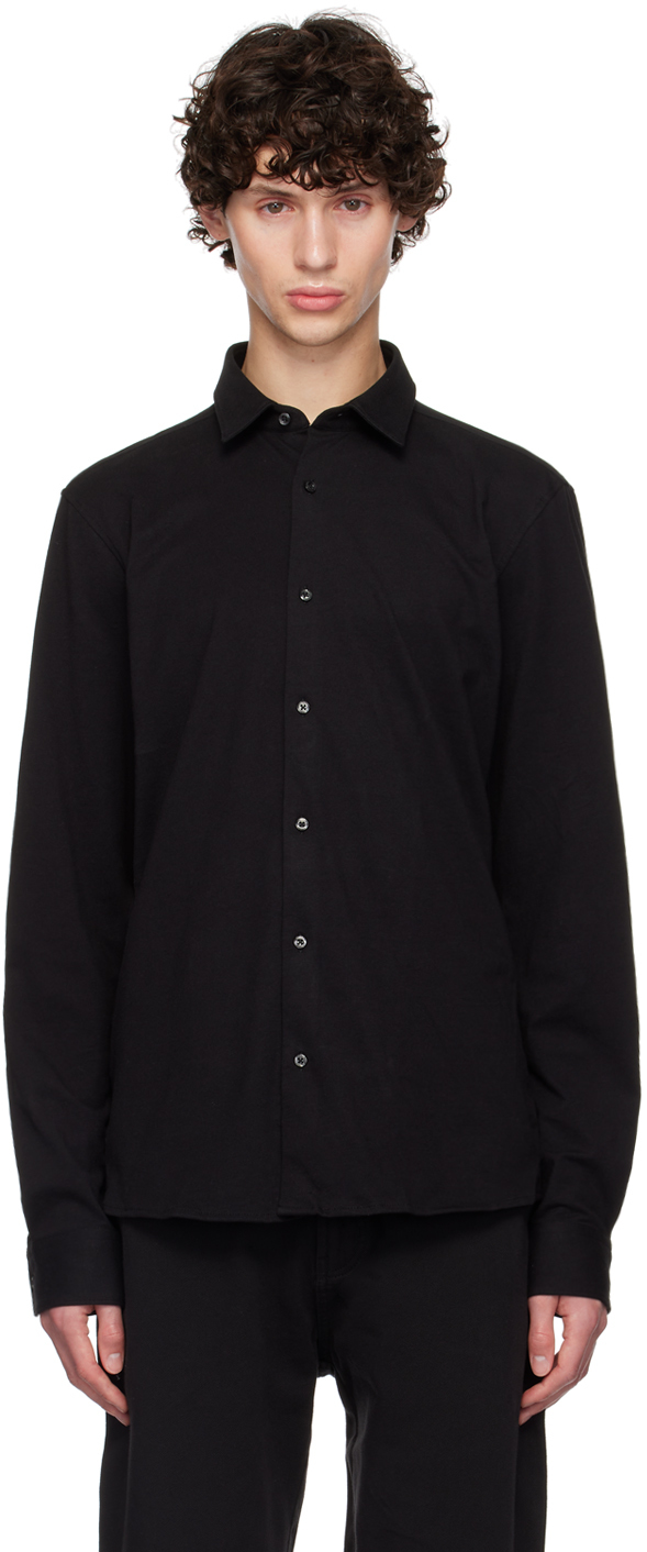 Shop Hugo Black Extra-slim-fit Shirt In 001-black