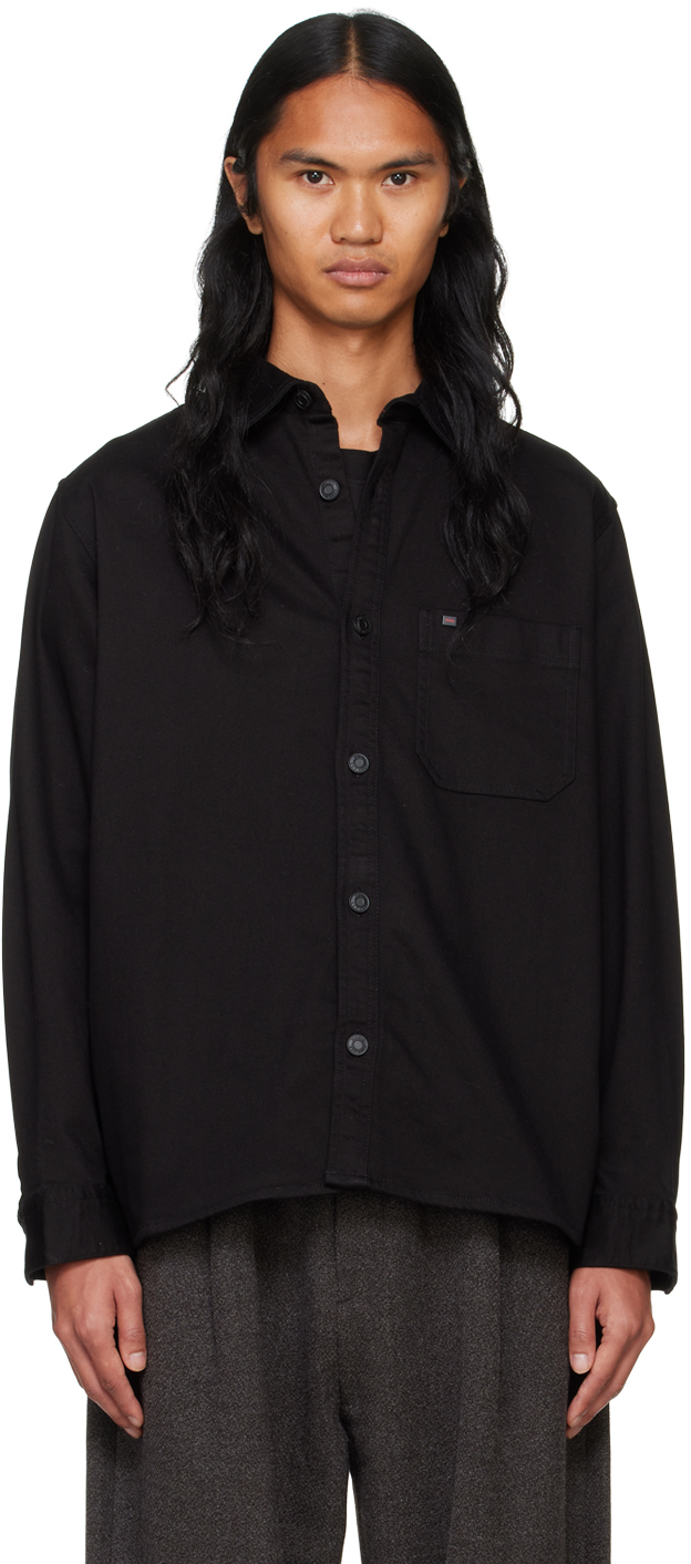 Black Loose-Fit Denim Shirt