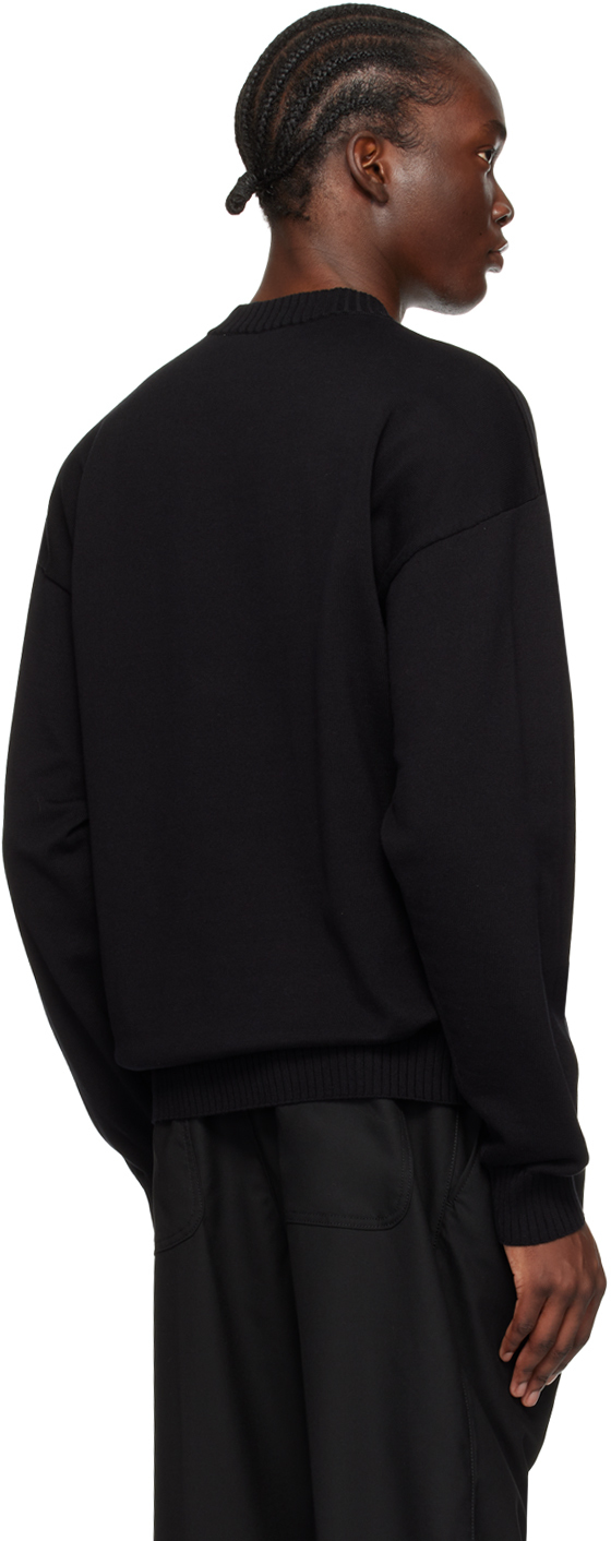 Hugo Boss Black Intarsia Sweater In 001-black
