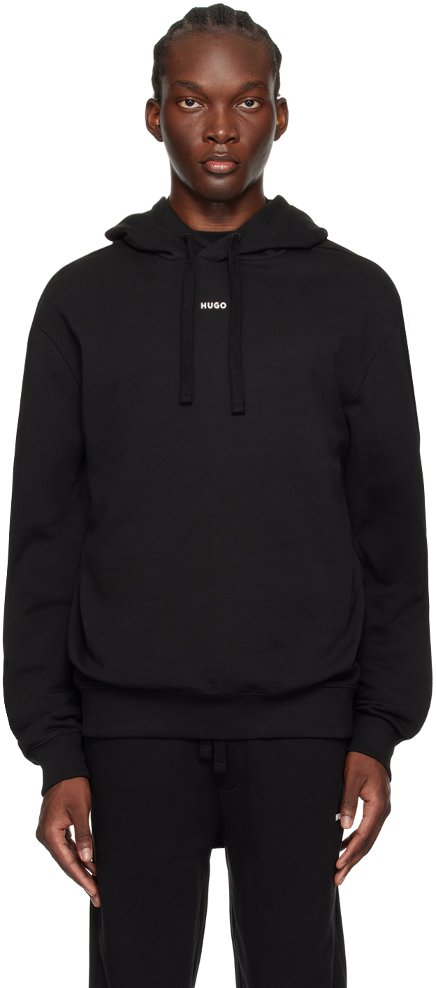 Hugo: Black Bonded Hoodie | SSENSE