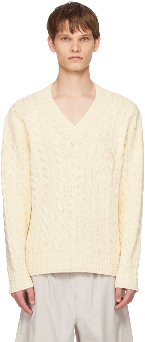 Off-White V-Neck Sweater