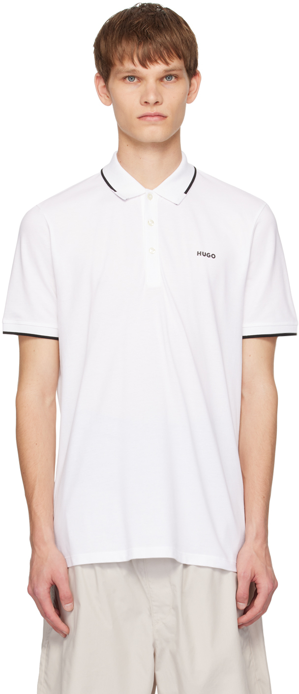 Hugo: White Bonded Polo | SSENSE