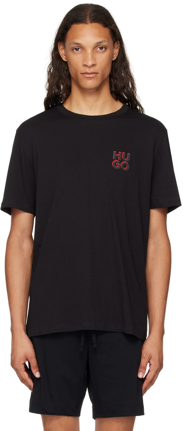 Shop Hugo Two-pack Black T-shirts In 001-black