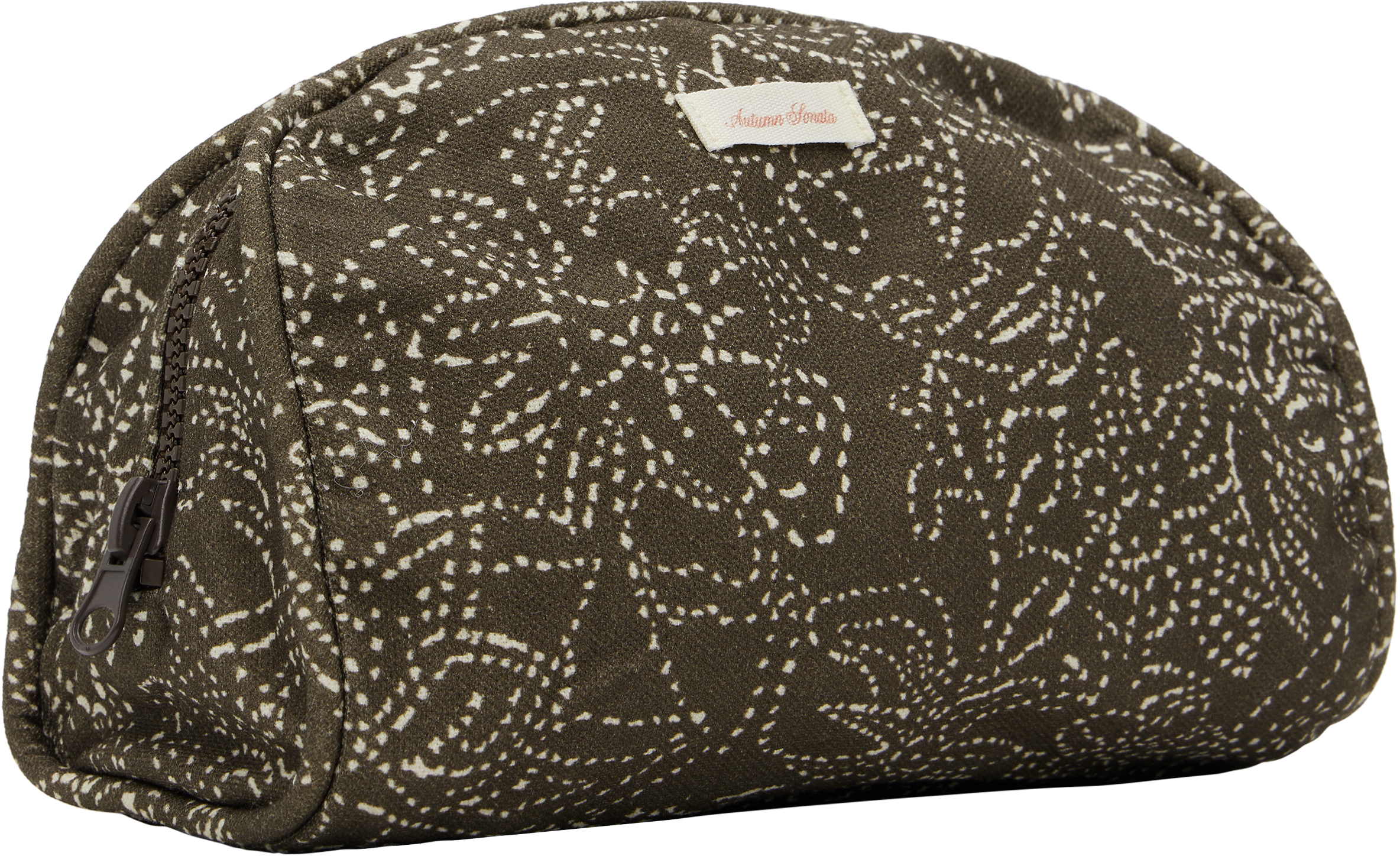 Autumn Sonata Khaki Ulla Small Toiletry Bag In Walnut & Beige