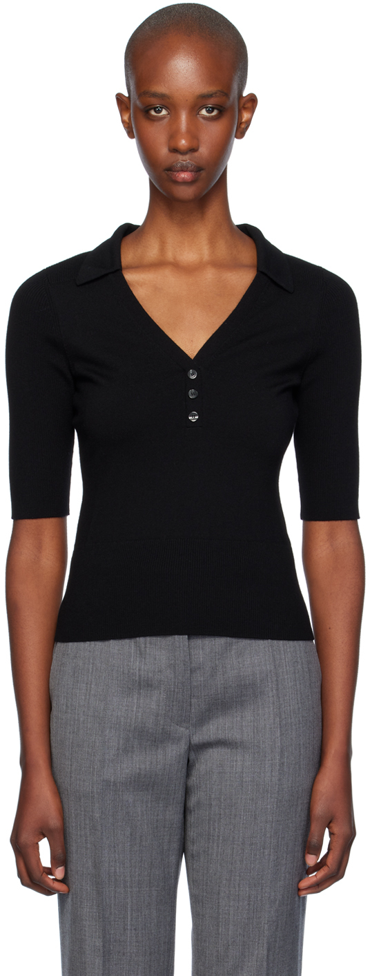 Shop Hugo Boss Black Wool Polo In 001 Black