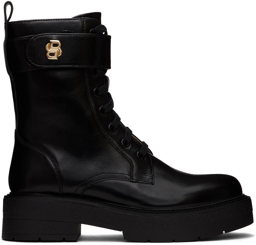 Shop Hugo Boss Black Double B Monogram Boots In 001 Black