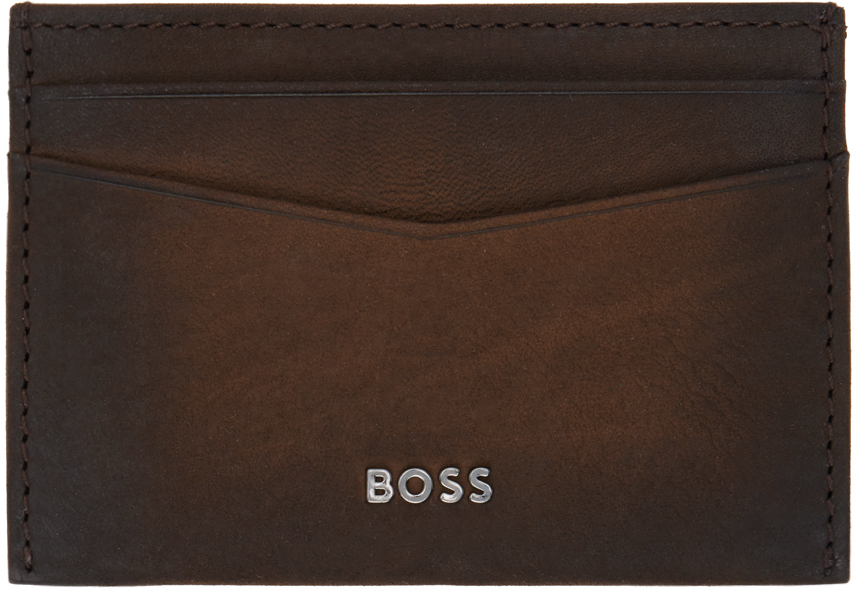 Brown Logo Lettering Card Holder