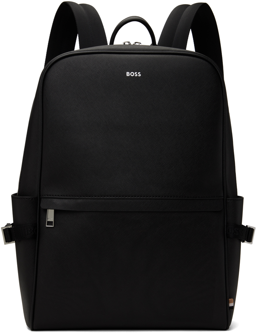 Black Saffiano Leather Backpack