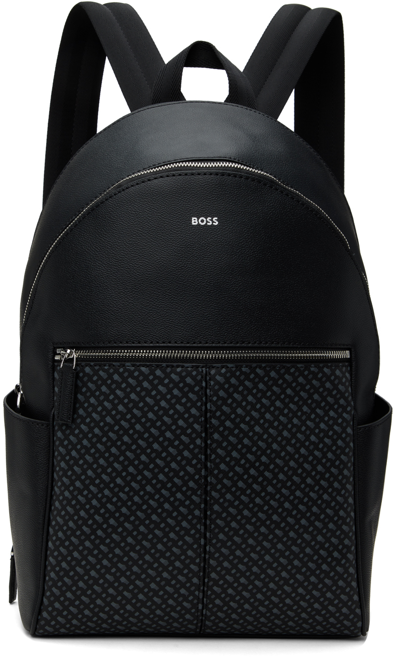 Black Logo-Printed Backpack