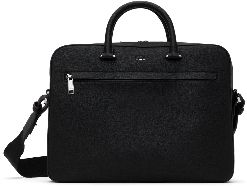 Black Faux-Leather Briefcase