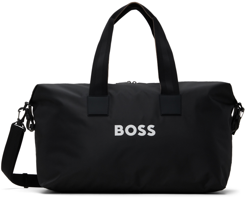 Black Contrast-Logo Holdall Duffle Bag