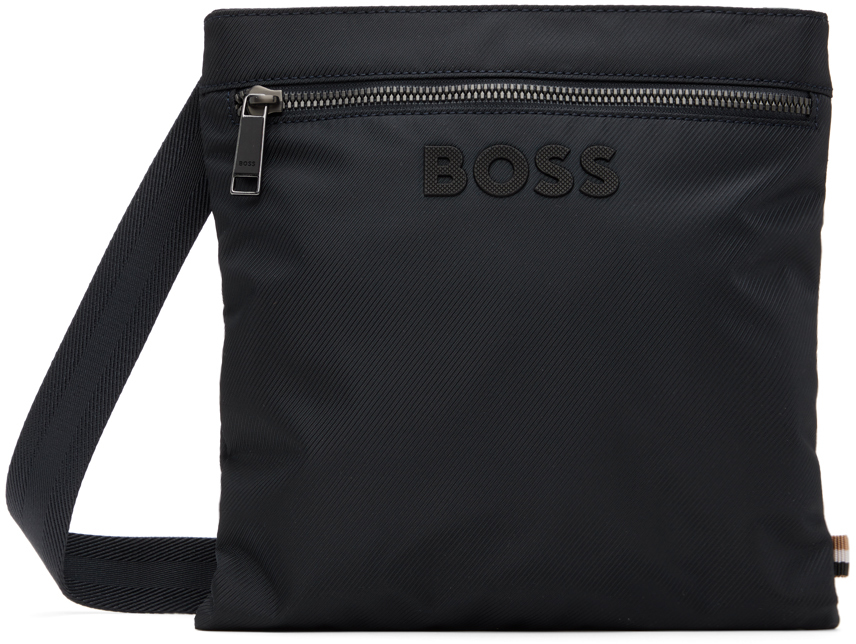 Shop Hugo Boss ネイビー ボンディングロゴ バッグ In 404-dark Blue