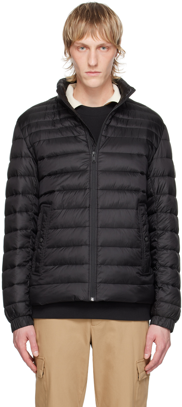 Shop Hugo Boss Black Water-repellent Jacket In 001-black