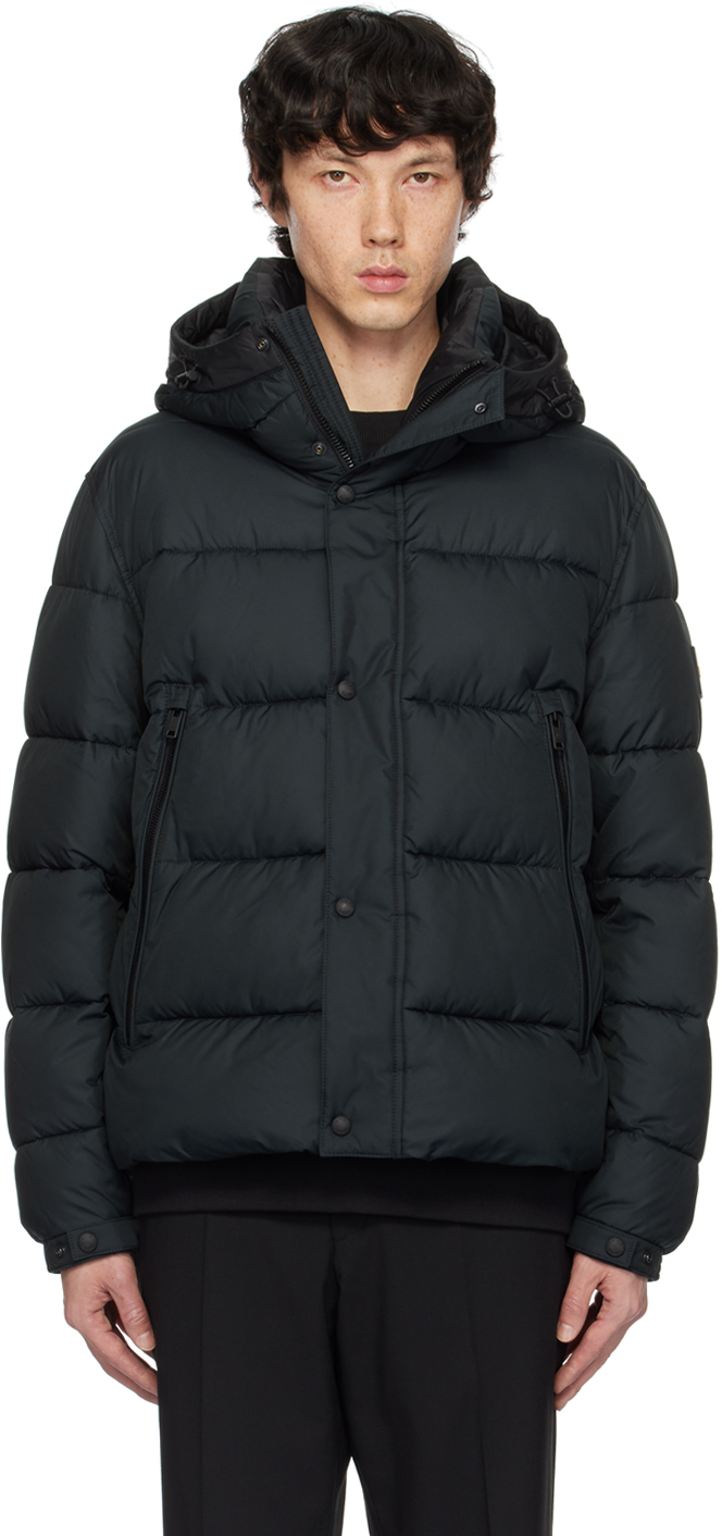 Shop Hugo Boss Black Regular-fit Puffer Jacket In 001-black