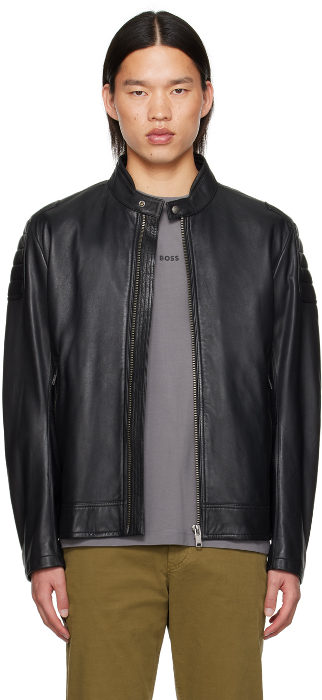 Black Zip Leather Jacket