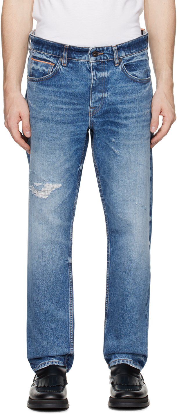 Shop Hugo Boss Blue Troy Jeans In 436-bright Blue