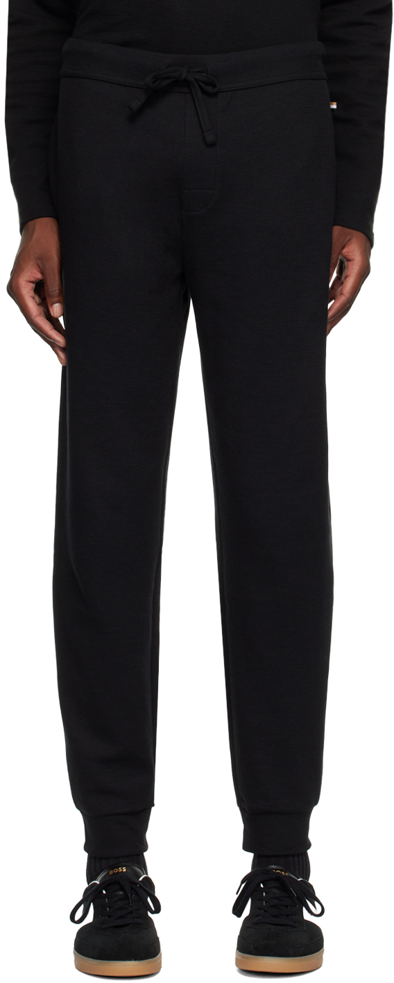 Shop Hugo Boss Black Embroidered Logo Sweatpants In Black 001