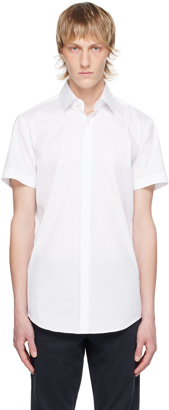 White Button Shirt by BOSS on Sale
