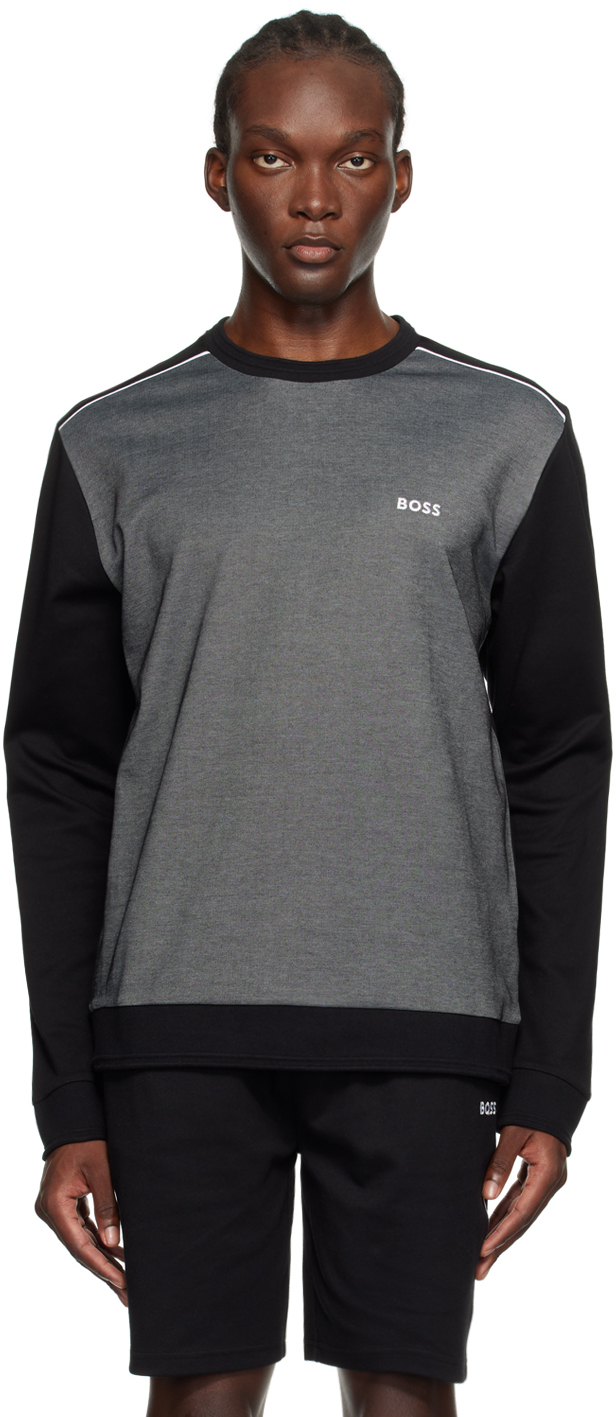 Black & Gray Embroidered Logo Sweatshirt