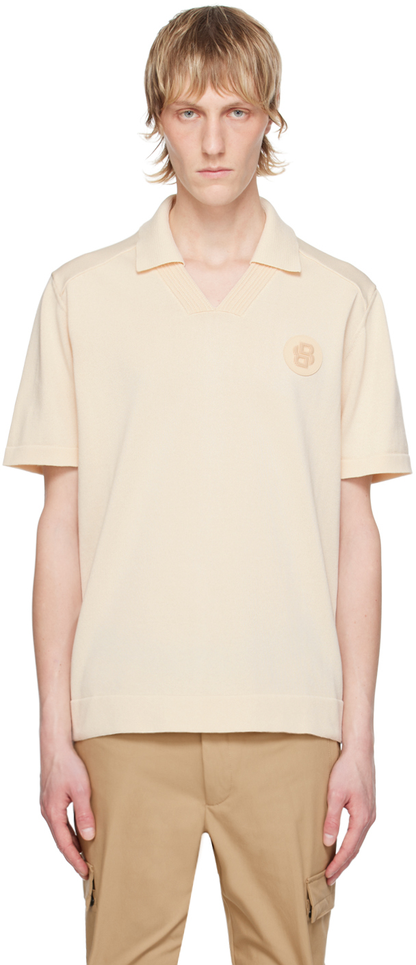 Beige Patch Polo