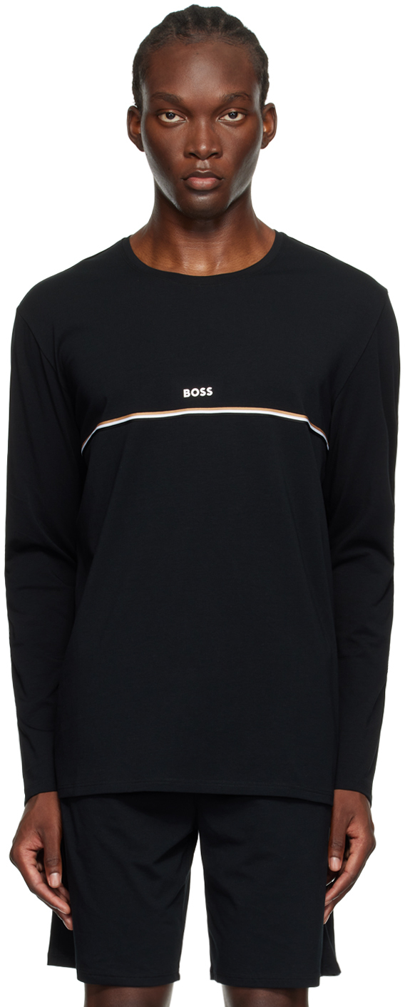 Black Signature Stripe Long Sleeve T-Shirt