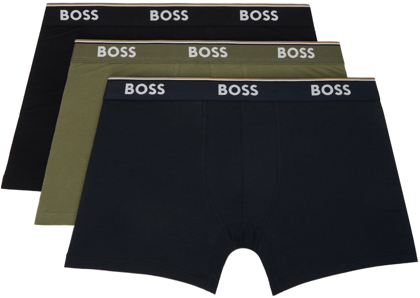 Shop Hugo Boss Three-pack Multicolor Boxer Briefs In Open Misc. 983