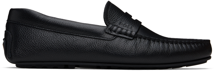 Shop Hugo Boss Black Driver Loafers In 001-black