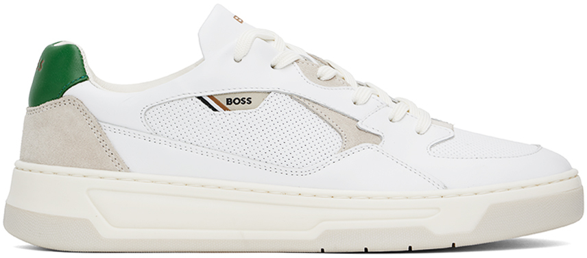 Shop Hugo Boss White Aiden Sneakers In 103