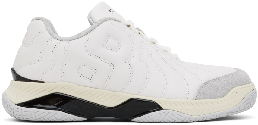 Shop Hugo Boss White Courtstride Sneakers In 100-white