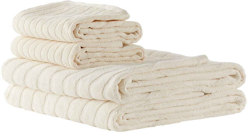 Baina Off-white Essential Bathroom 05 Set, 5 Pcs In Ivory