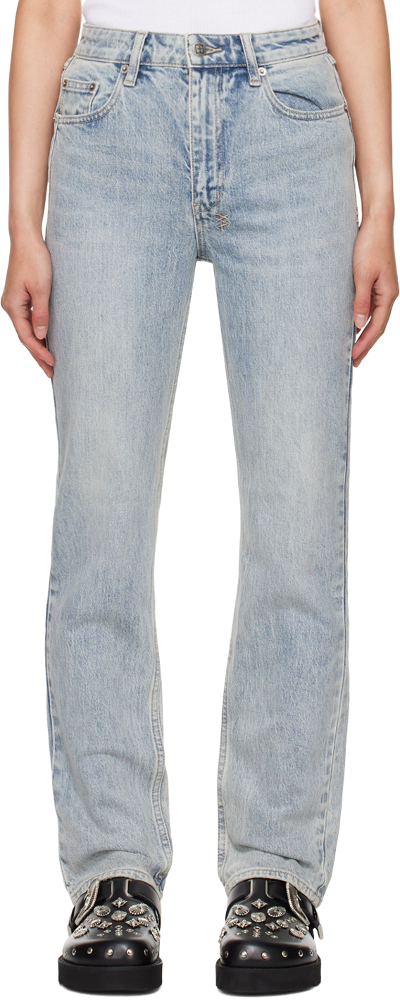 Ksubi: Blue Straight Up Worn Jeans | SSENSE Ksubi: Blue Straight Up Worn Jeans | SSENSE