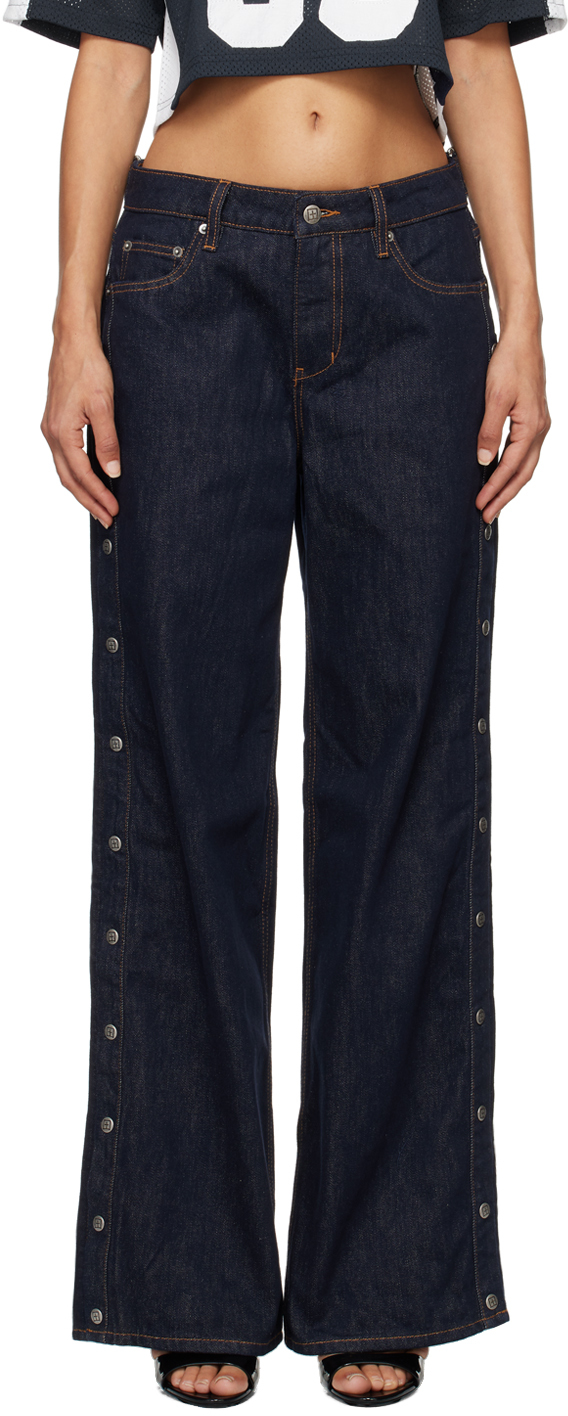 Shop Ksubi Blue Low Rider Original Snaps Jeans In 098 Denim