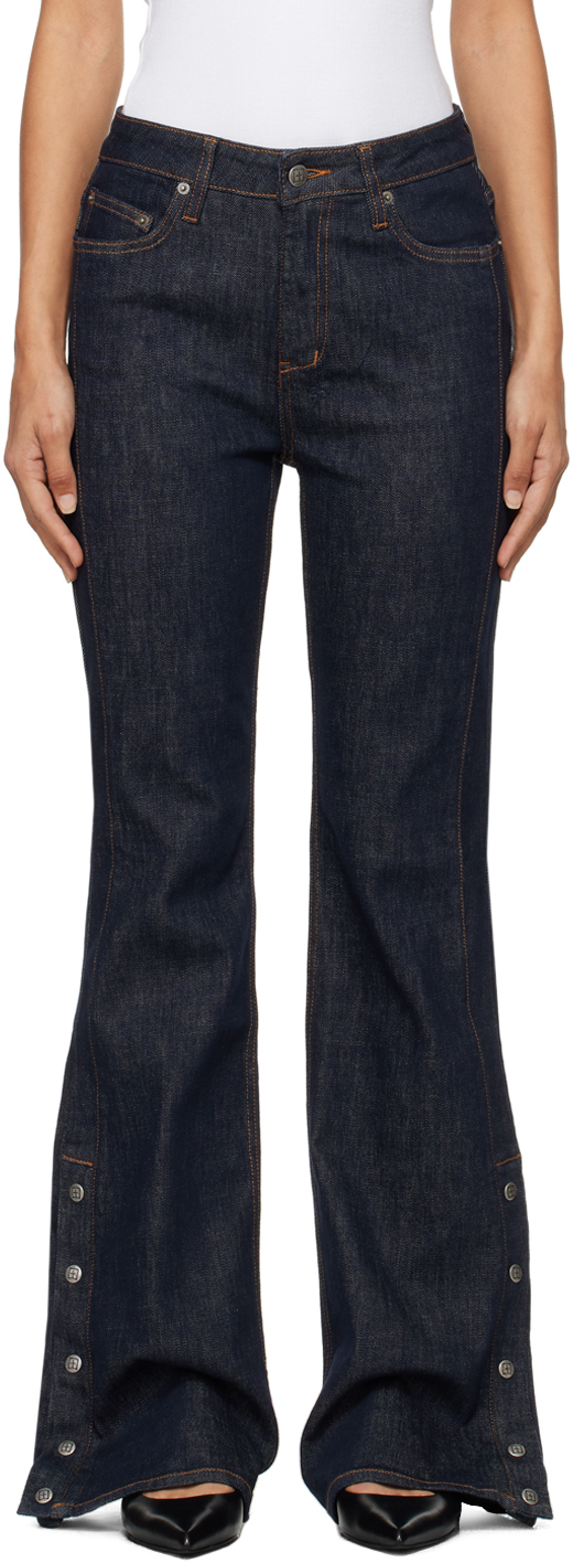 Ksubi Navy Soho Original Snaps Jeans In 098 Denim