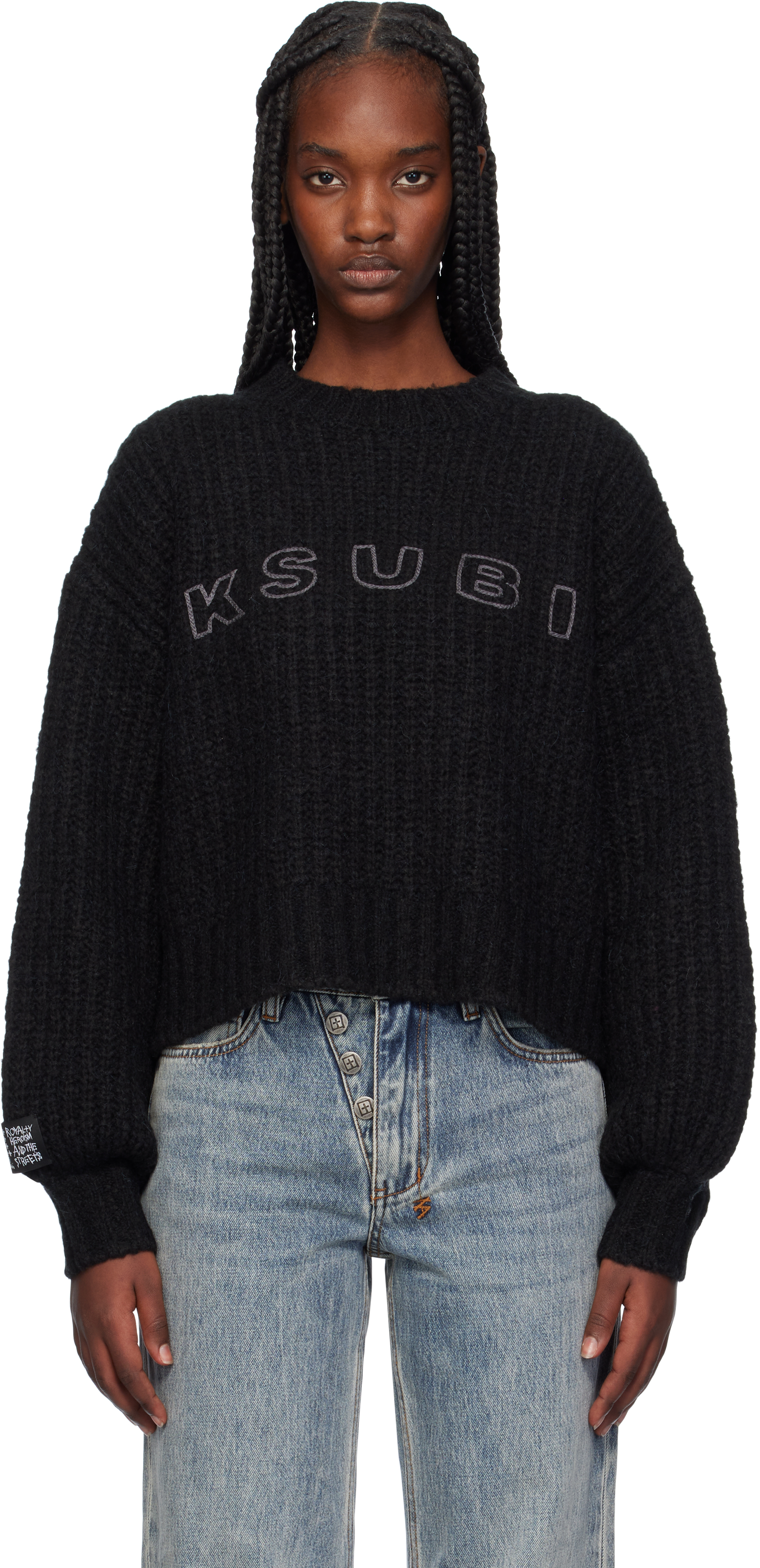 Shop Ksubi Black Bookie Knit Sweater In 001 Black